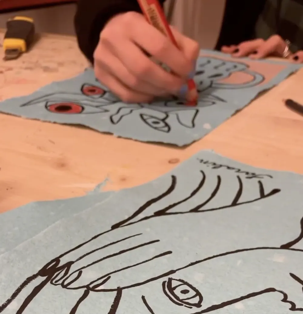Printed artwork on Scarta paper