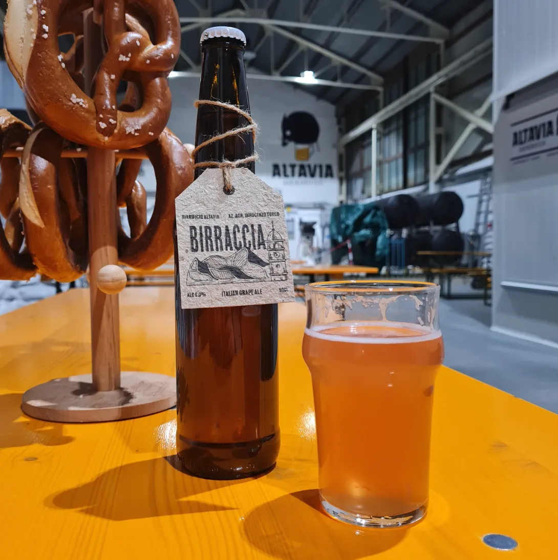 Beer label produced from the brewery's own spent grain